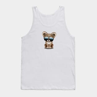 Cute Baby Cougar Wearing Sunglasses Tank Top